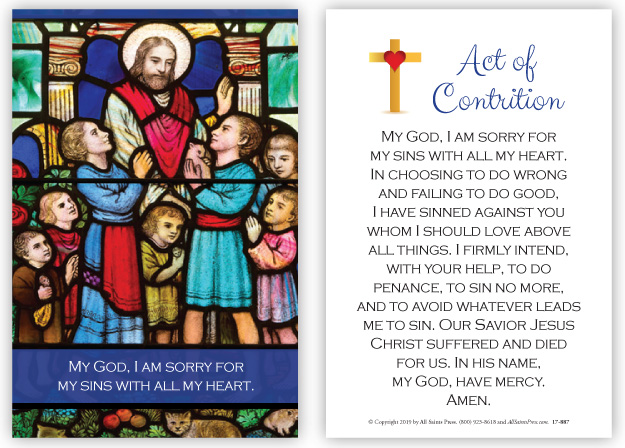 Contrition Children s Prayer Card