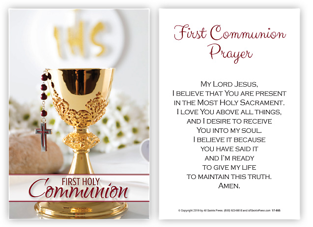 First Communion Prayer Card